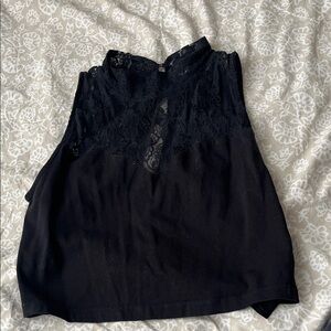 Miss Selfridge Black Lace Top